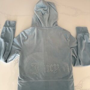 Juicy Couture Light Blue Cropped Velour Jacket
